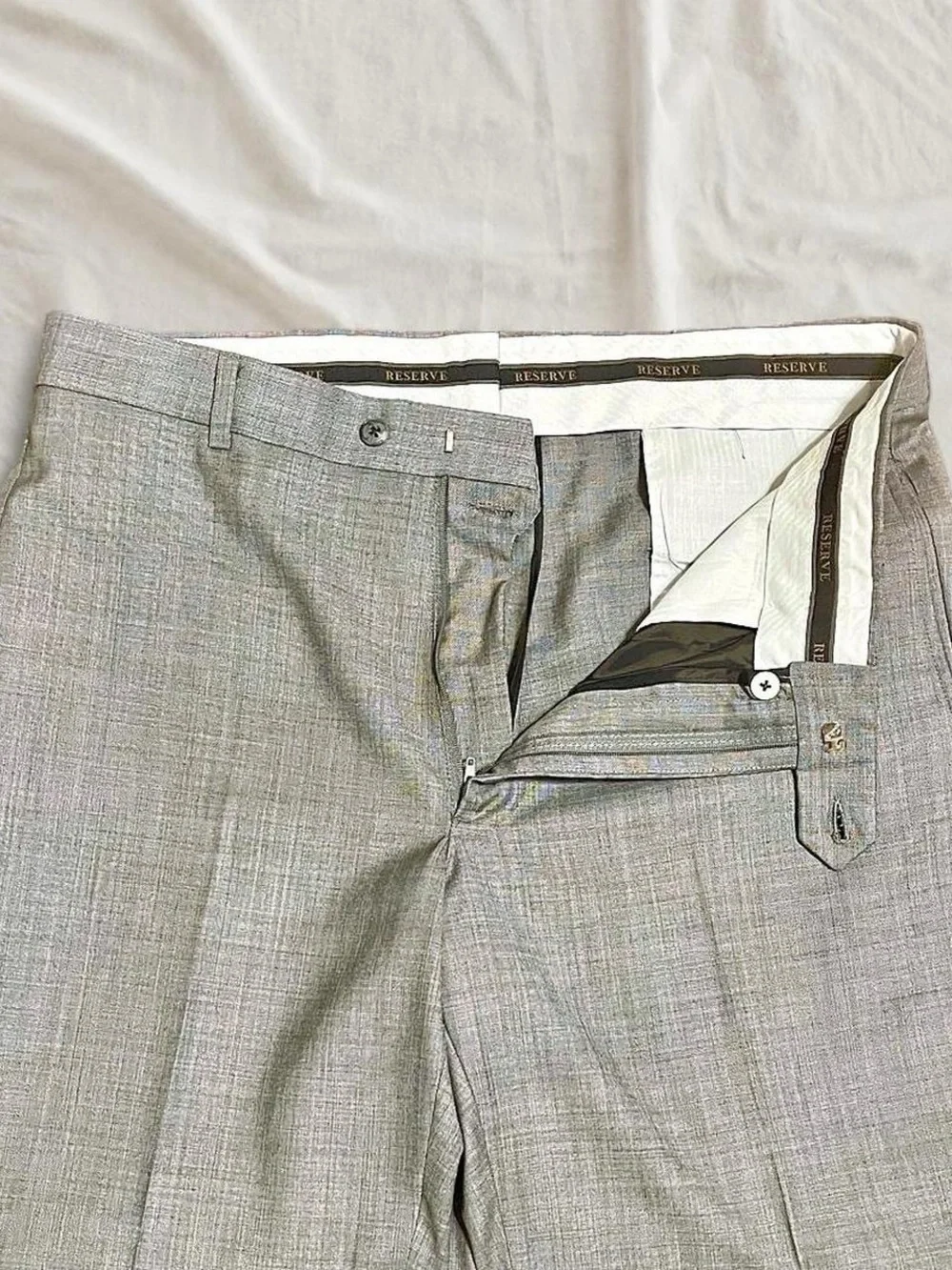 Joseph Abboud Reserve Men’s Wool Suit Trousers Gray Super 120’s Italian Fabric